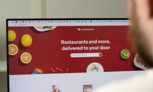 DoorDash website on a laptop screen