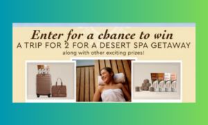 Graphic showing a desert spa giveaway