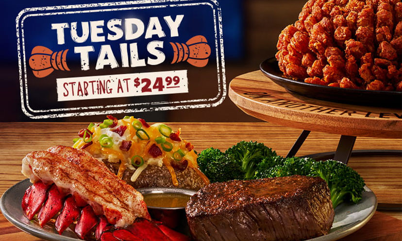Image of a steak and lobster dinner at Outback