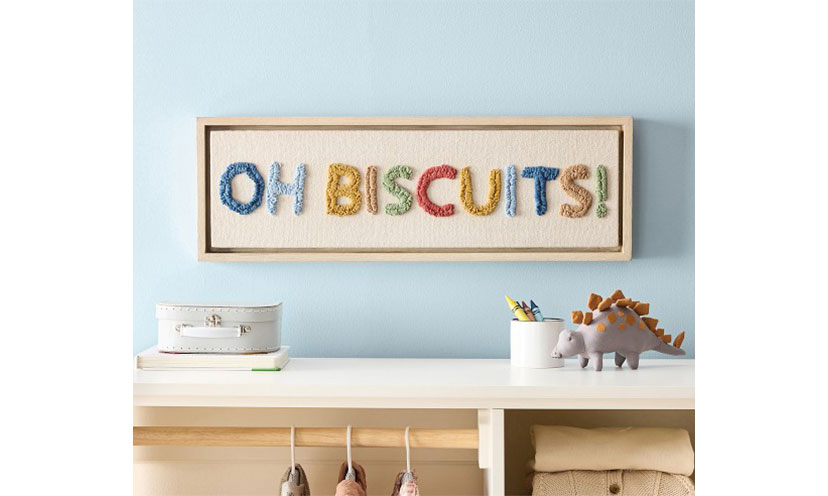 "Oh Biscuits" Embroidered Wall Art