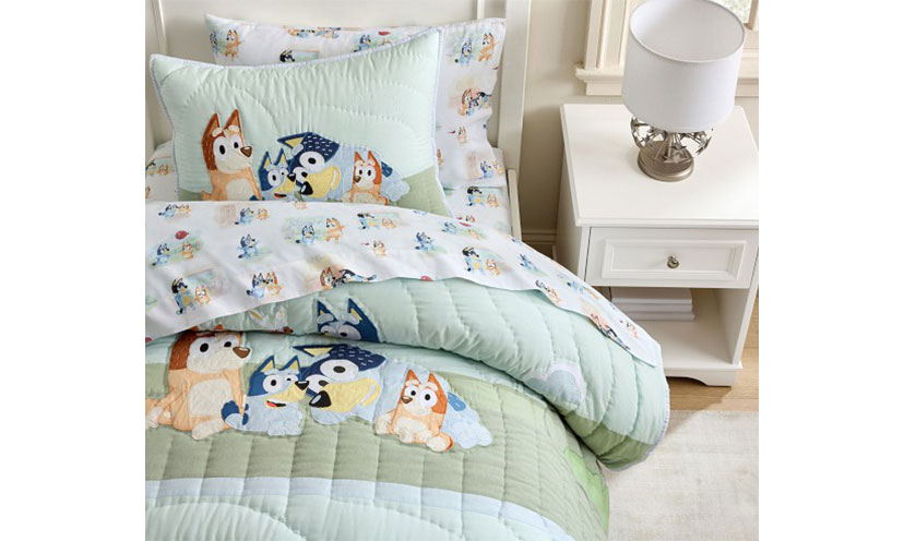 Bluey Quilt & Shams – Printed with familiar scenes and soft hues